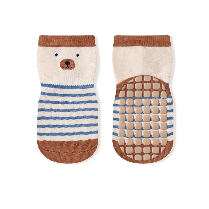 5 Pairs Kids Non-Slip Socks Cute Cartoon Pattern Baby Boys Girls Floor Socks Comfortable Breathable for Toddler Children