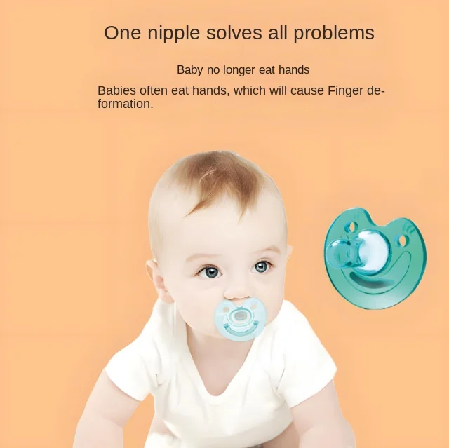 0-3 Years Silicone Round Pacifier Baby Teether Bear Smiley Cat Silicone Pacifier Bisphenol Free Perfect Gift for Newborns