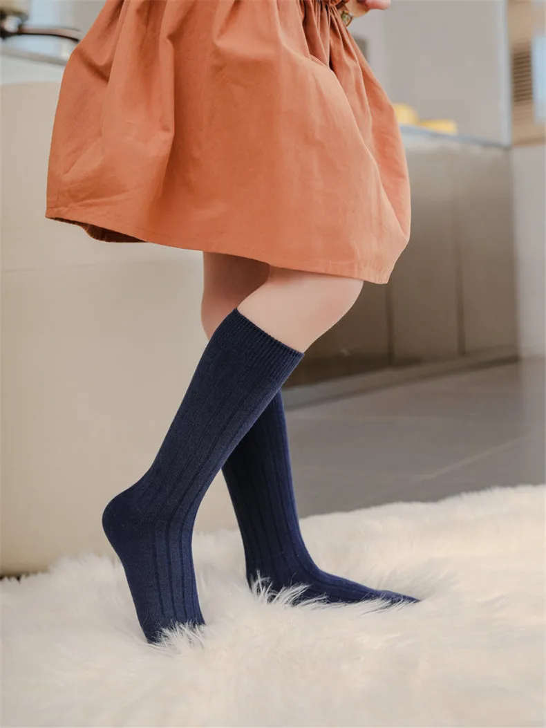 3Pairs/Lot Baby Knee High Socks Kids Girls Boys Soft Cotton Long Sock Cute Spanish Stripe Solid Children Socken For 0-8Years