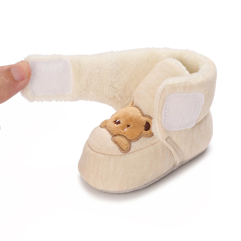 Winter Newborn Boys and Girls Cute Cartoon Cotton Shoes with Soft Sole and Warm Boots Preschool Walking Shoes Winter Newborn