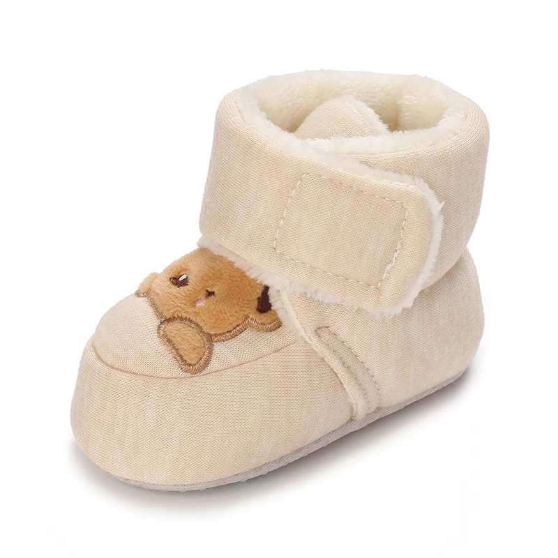 Winter Newborn Boys and Girls Cute Cartoon Cotton Shoes with Soft Sole and Warm Boots Preschool Walking Shoes Winter Newborn