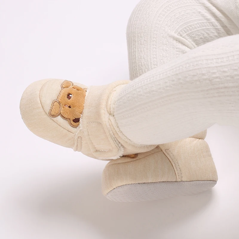 Winter Newborn Boys and Girls Cute Cartoon Cotton Shoes with Soft Sole and Warm Boots Preschool Walking Shoes Winter Newborn