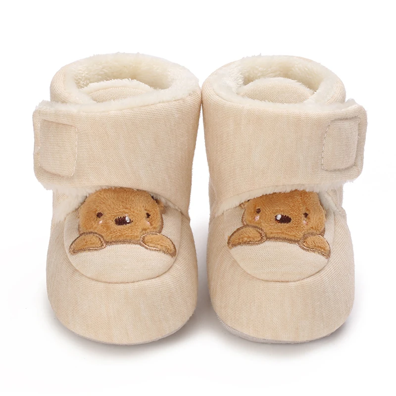 Winter Newborn Boys and Girls Cute Cartoon Cotton Shoes with Soft Sole and Warm Boots Preschool Walking Shoes Winter Newborn