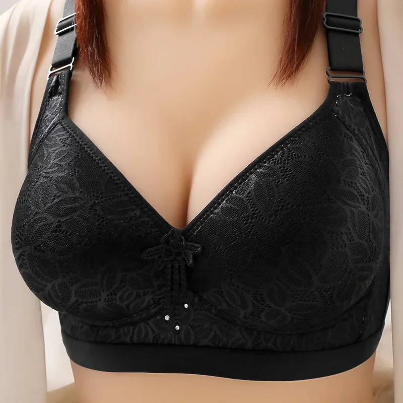 Comfortable Breathable Adjustable Brassiere Thin Section Without Steel Ring Bra Large Breasts Appear Small Side Gathering Bra