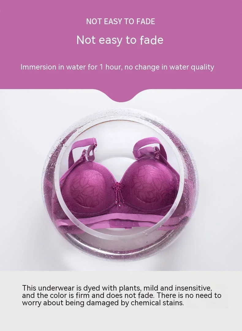 Comfortable Breathable Adjustable Brassiere Thin Section Without Steel Ring Bra Large Breasts Appear Small Side Gathering Bra
