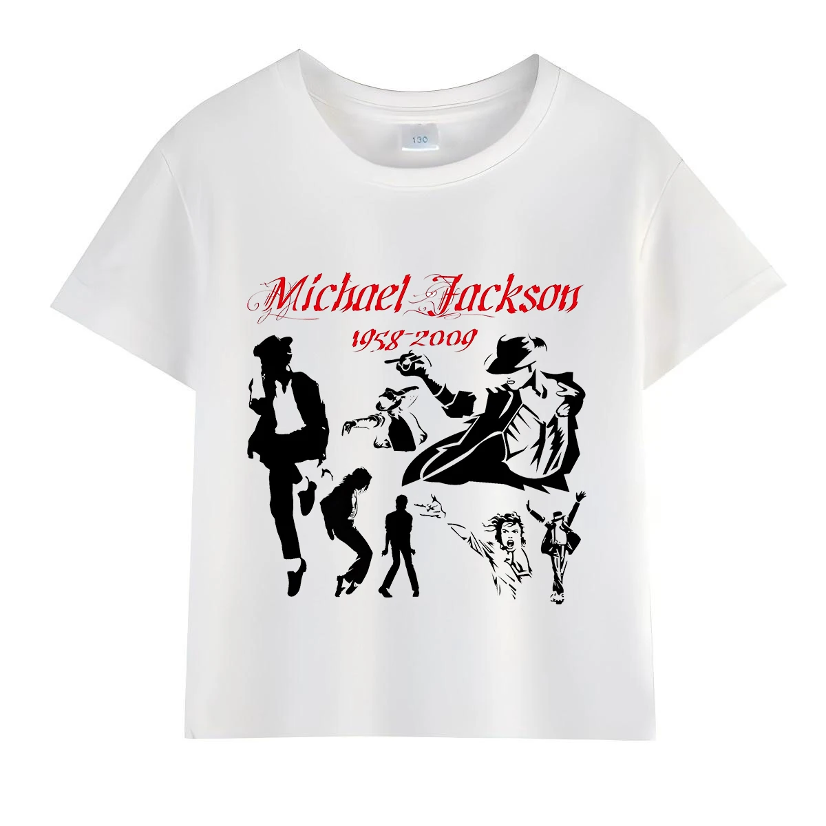 Kids Michael Jackson Rock N Roll T-Shirt Children's Fashion Crew Neck Top Summer Casual Clothes for Baby Boys/Girls