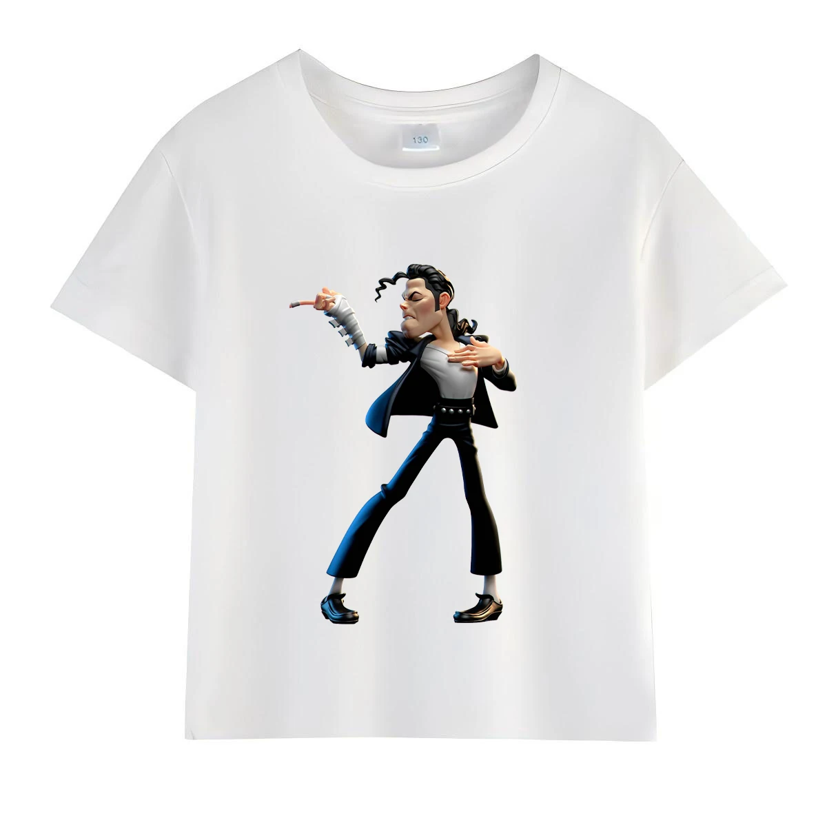 Kids Michael Jackson Rock N Roll T-Shirt Children's Fashion Crew Neck Top Summer Casual Clothes for Baby Boys/Girls