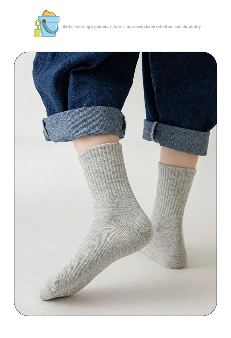 Lawadka 5Pairs/set Boys Girls Socks For Kids White Black Gray Cotton Children's Socks Student Sport Autumn New Sock 2 to 11Years
