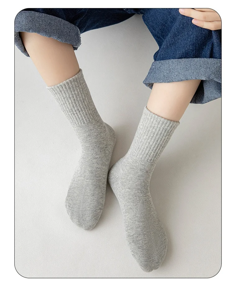 Lawadka 5Pairs/set Boys Girls Socks For Kids White Black Gray Cotton Children's Socks Student Sport Autumn New Sock 2 to 11Years