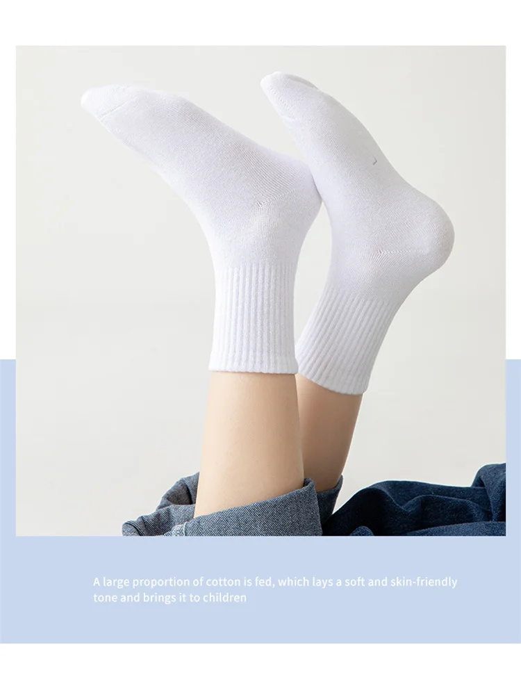 Lawadka 5Pairs/set Boys Girls Socks For Kids White Black Gray Cotton Children's Socks Student Sport Autumn New Sock 2 to 11Years