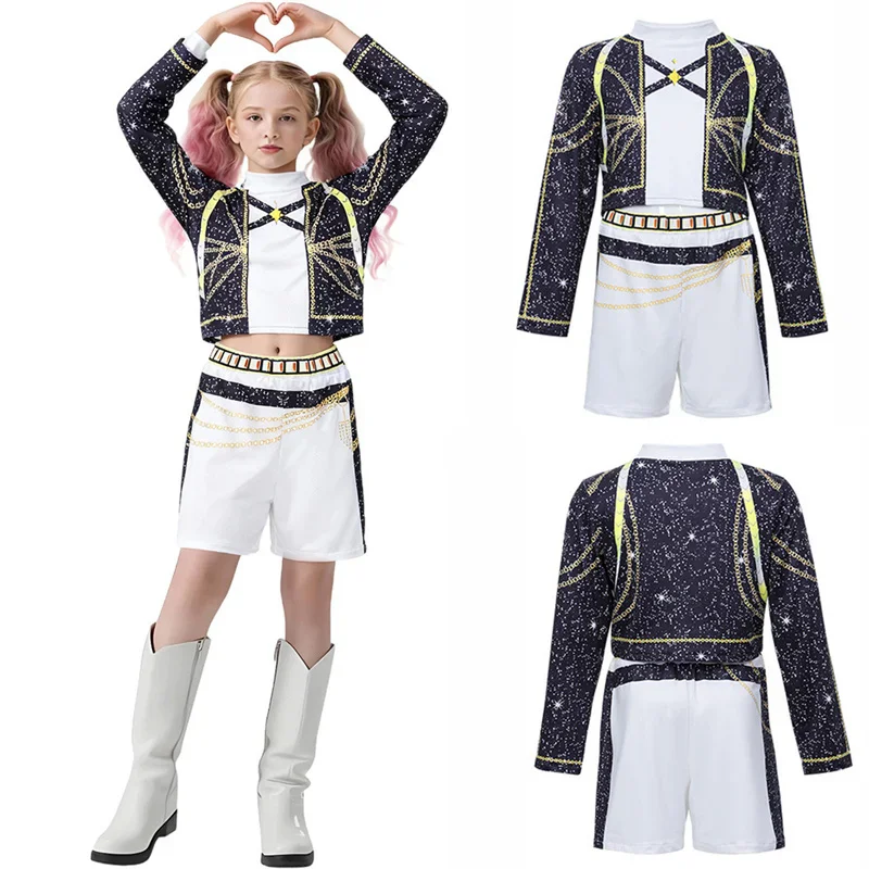 Girl clothing Sets Children Cartoon Cosplay Suits Kids K-Pop Stage Performance 2Pcs Girls Movie Role-playing Costume Outfits