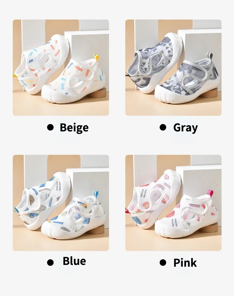 New Toddler Baby Sandals Breathable Air Mesh Cute Shoes 1-4 Years Anti-slip Soft Sole First Walkers Infant Lightweight Summer