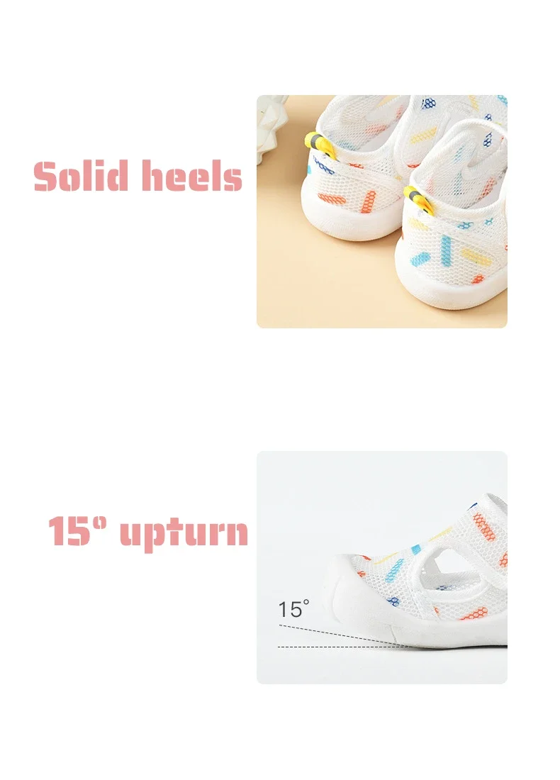 New Toddler Baby Sandals Breathable Air Mesh Cute Shoes 1-4 Years Anti-slip Soft Sole First Walkers Infant Lightweight Summer