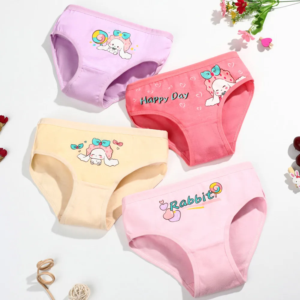 1/4/8/12 Pcs Children Girls Panties Sets Cotton Pretty Cute Cartoon Unicorn Print Child Underwear for Girl Kid Boxer Breathable