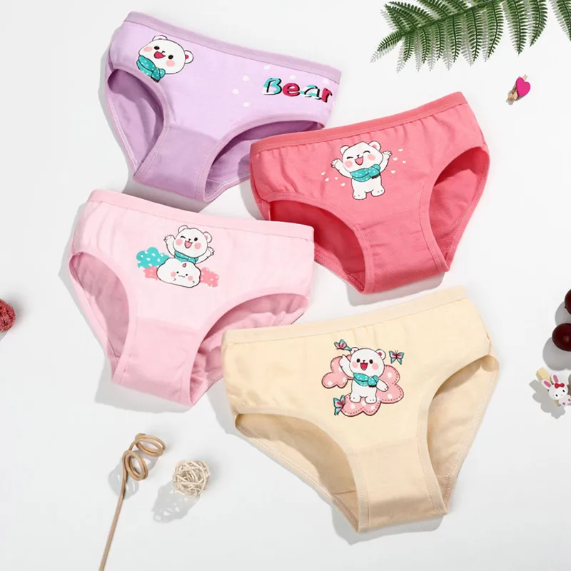 1/4/8/12 Pcs Children Girls Panties Sets Cotton Pretty Cute Cartoon Unicorn Print Child Underwear for Girl Kid Boxer Breathable
