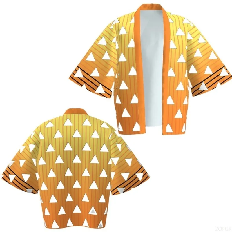 Demon Killer Cartoon Kimono Style Jacket Anime Cape Half Sleeve Cardigan