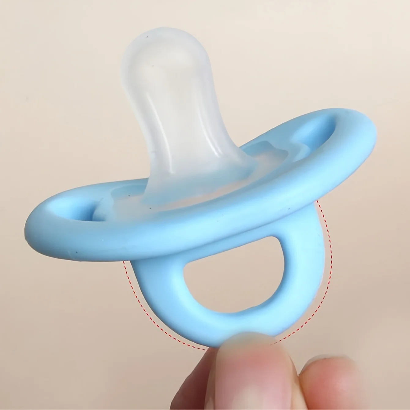 Soft Touch Silicone Baby Pacifier with Thumb Nipple, Newborn Soother, Baby Shower Gift