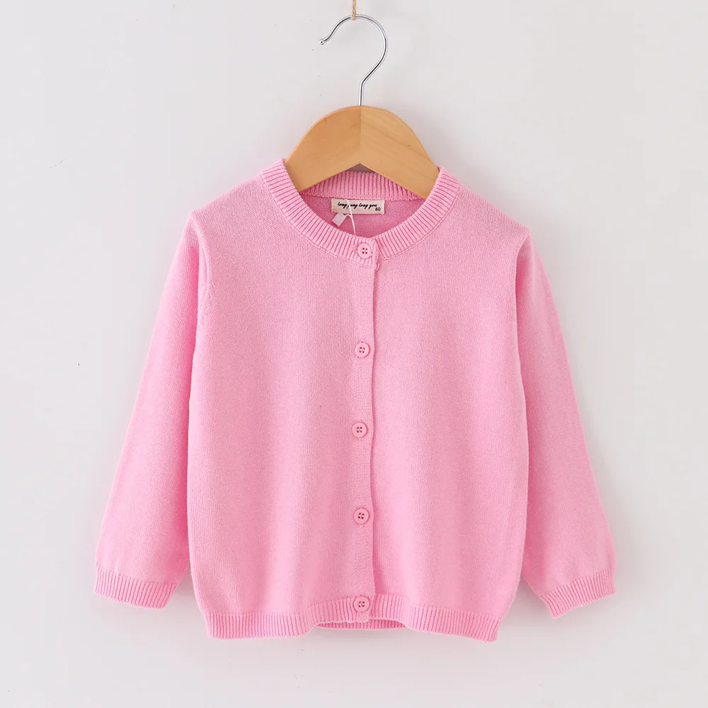 Spring Autumn Toddler Knit Cardigan Baby Soft Knitted Sweater O‑Neck Long Sleeve Kids Outerwear Casual Children Daily Wear Coat