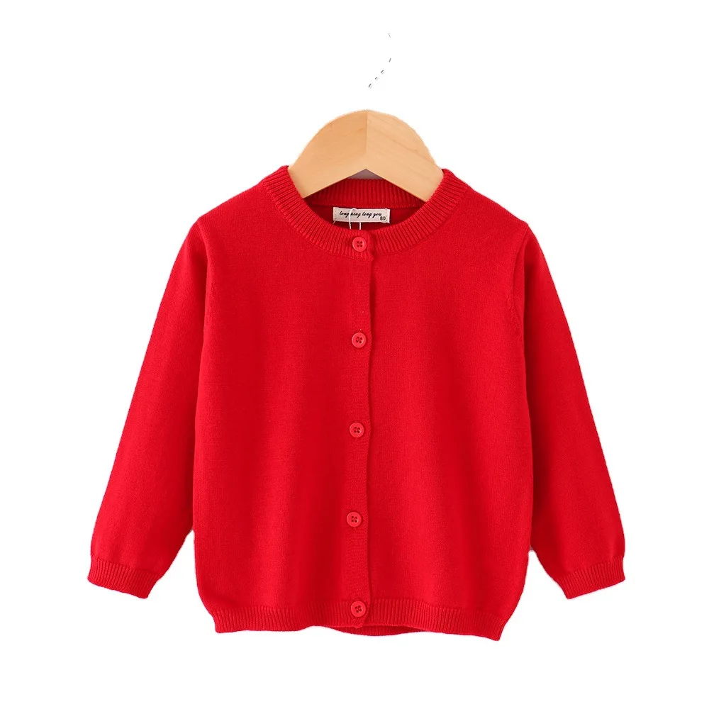 Spring Autumn Toddler Knit Cardigan Baby Soft Knitted Sweater O‑Neck Long Sleeve Kids Outerwear Casual Children Daily Wear Coat