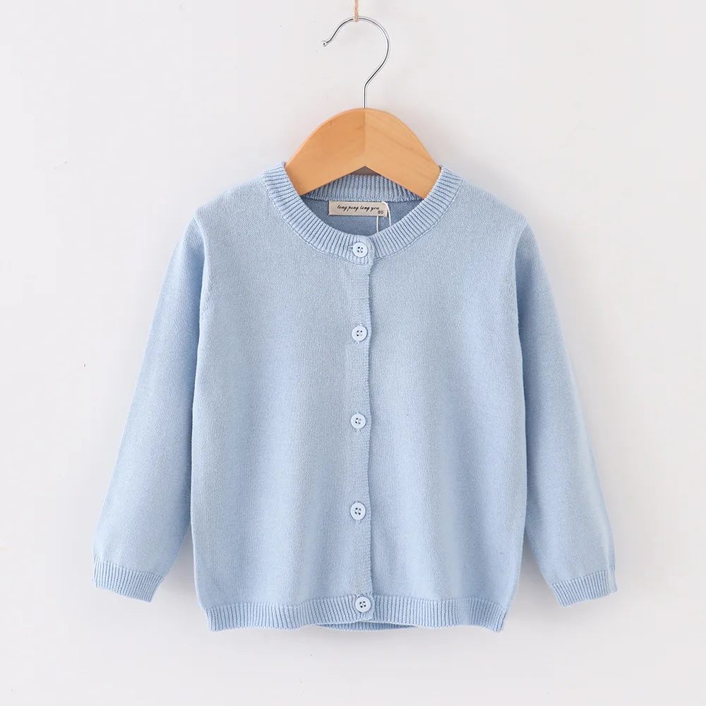 Spring Autumn Toddler Knit Cardigan Baby Soft Knitted Sweater O‑Neck Long Sleeve Kids Outerwear Casual Children Daily Wear Coat