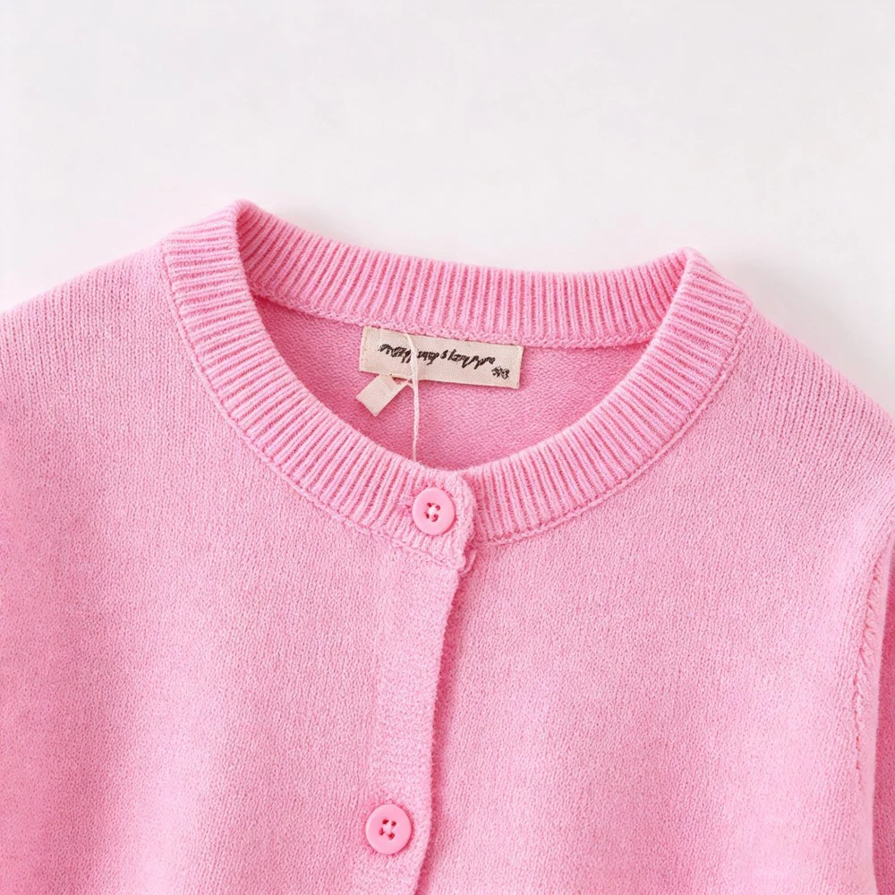 Spring Autumn Toddler Knit Cardigan Baby Soft Knitted Sweater O‑Neck Long Sleeve Kids Outerwear Casual Children Daily Wear Coat