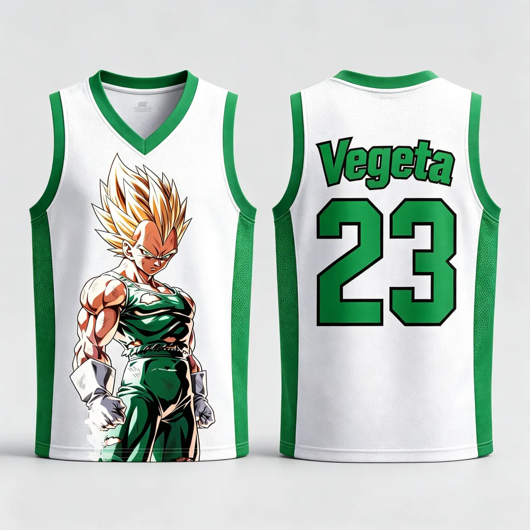 Dragon Ball Vegeta Super Saiyan #23 Basketball Jersey Tank Top Anime Print Breathable Sportswear Unisex Streetwear for Fans Kids