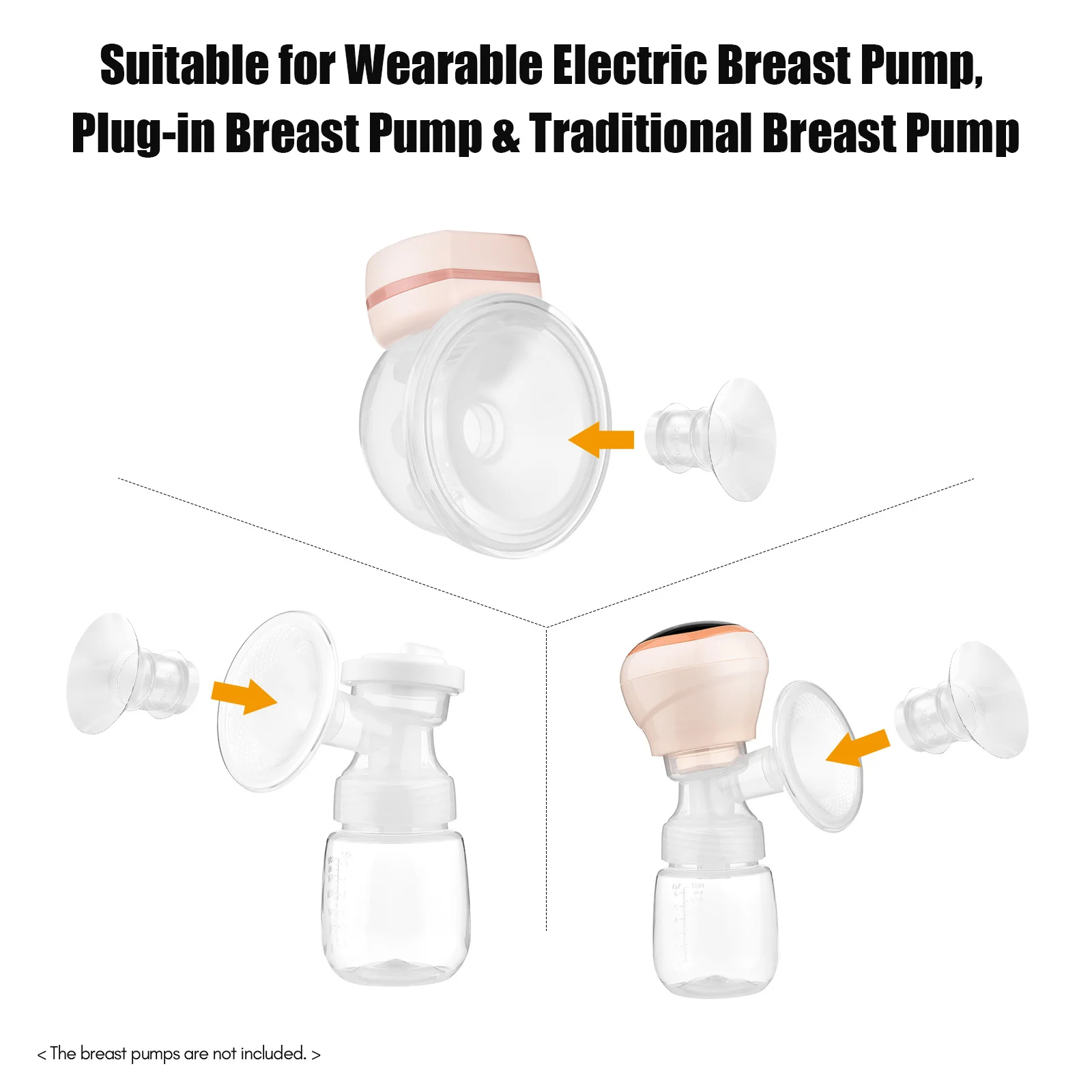 2Pcs Breast Pump Flange Inserts, Silicone 12-22mm, Shield Adapter Reduce Tunnel Size, Fit S12 pro/S9 pro/Spectra/Medela