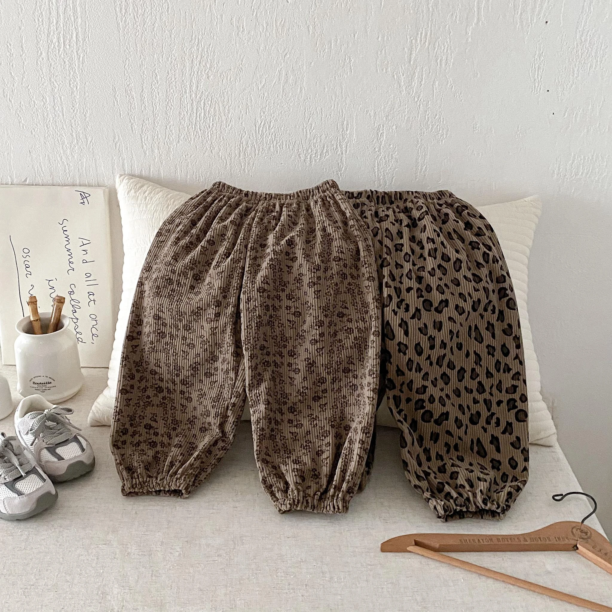 Fashion Casual Floral Pants Children's Spring Autumn Wear Simple Versatile Trousers Toddler New Style Thin Loose Leopard Pants