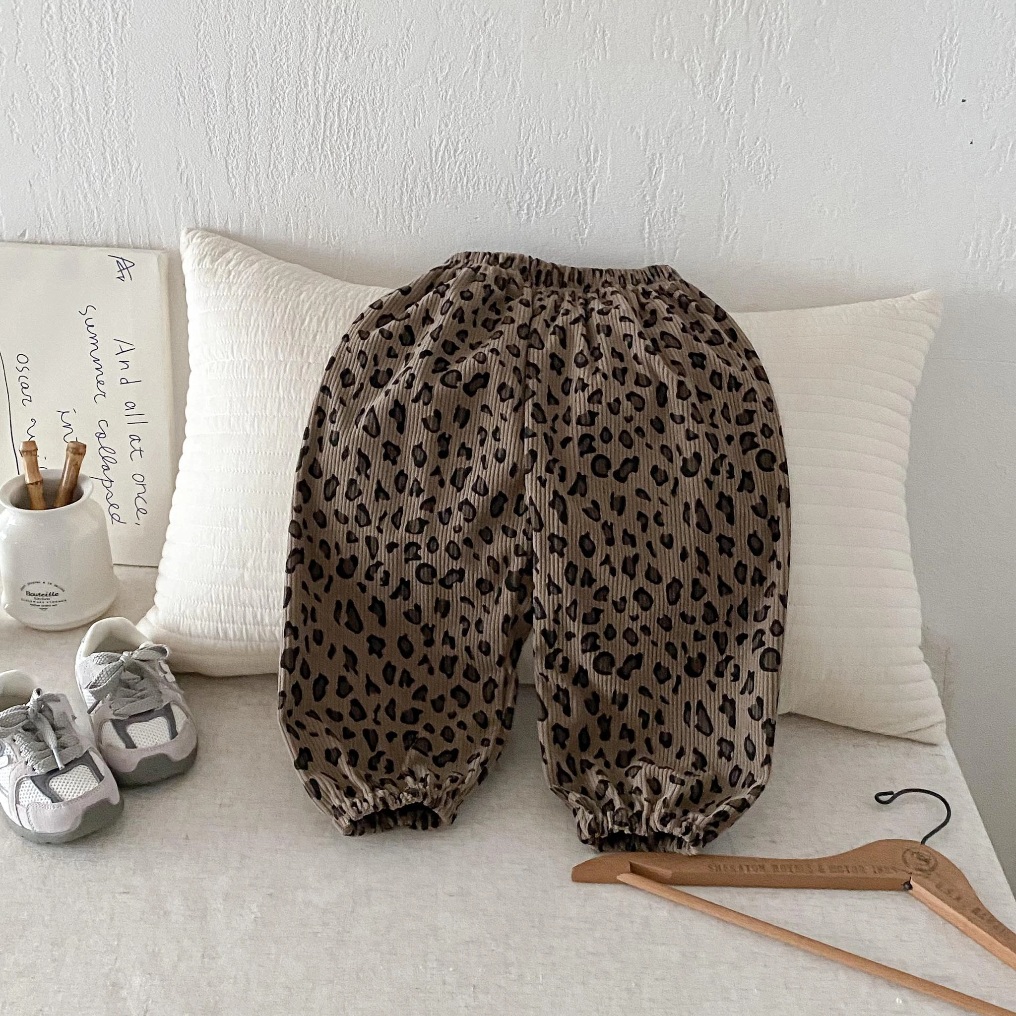 Fashion Casual Floral Pants Children's Spring Autumn Wear Simple Versatile Trousers Toddler New Style Thin Loose Leopard Pants
