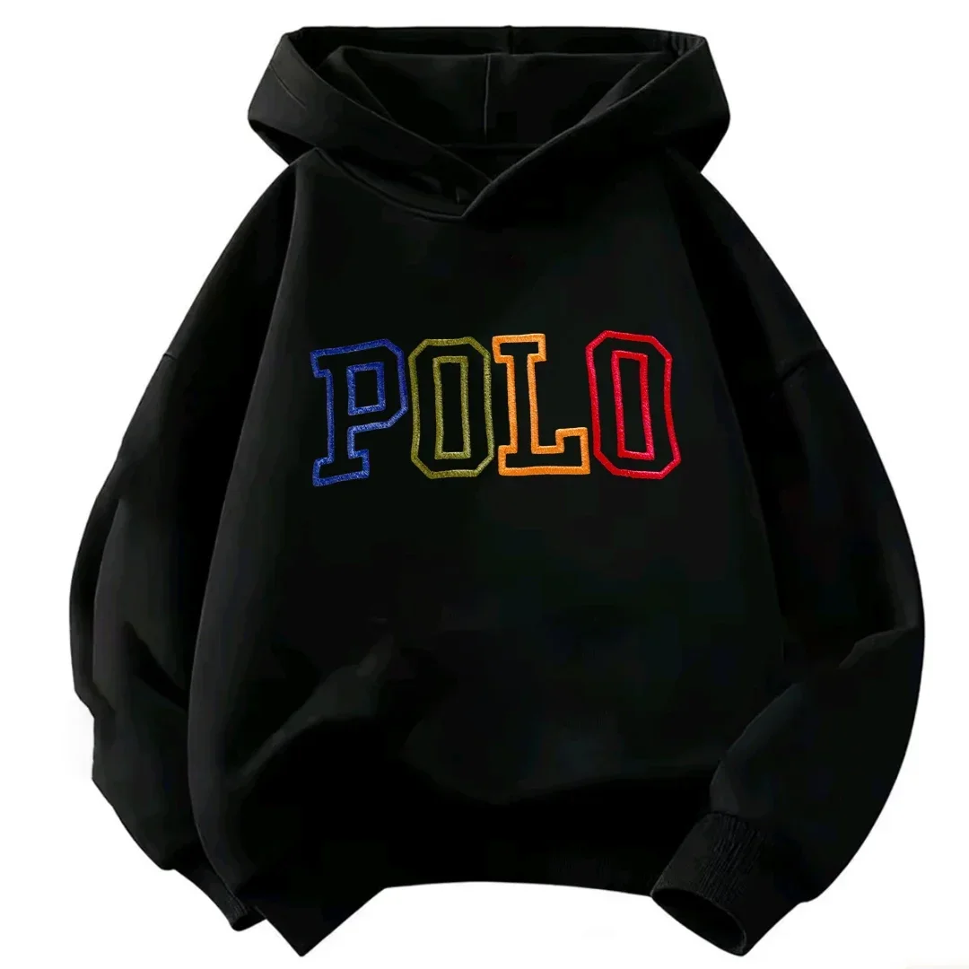 Autumn/Winter children's streetwear hooded sweatshirts, retro rainbow pattern hooded sweatshirtsunisex long-sleeved sweatshirts.