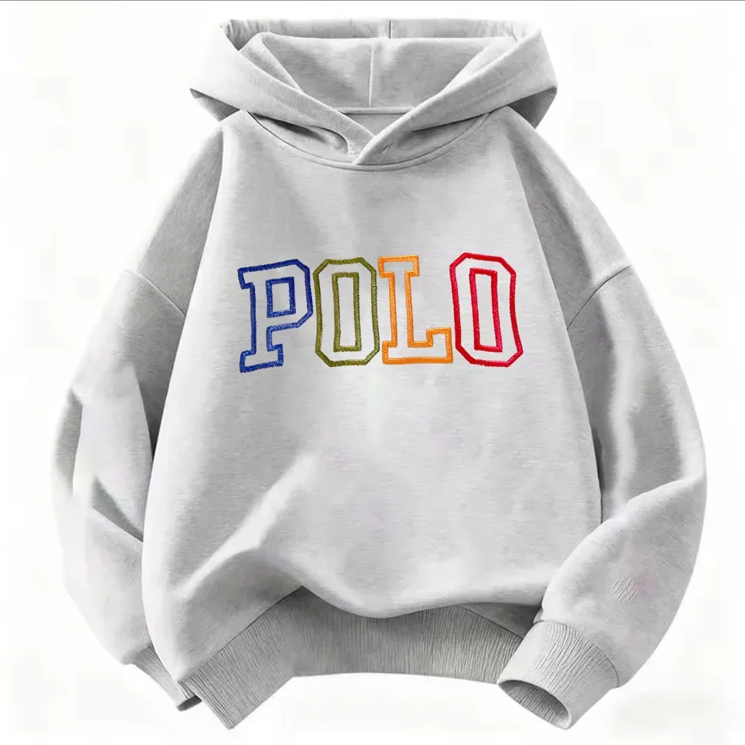 Autumn/Winter children's streetwear hooded sweatshirts, retro rainbow pattern hooded sweatshirtsunisex long-sleeved sweatshirts.