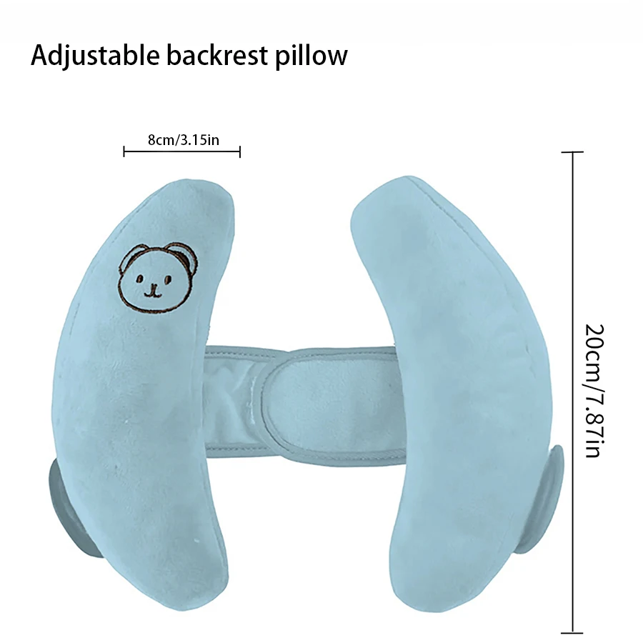 1Pc Car Seat Headrest. Baby H-Shaped Neck Pillow, Soft and Fluffy Head Support, Adjustable Velcro Design, Suitable for Car Seats, a Must-Have for Baby Strollers
