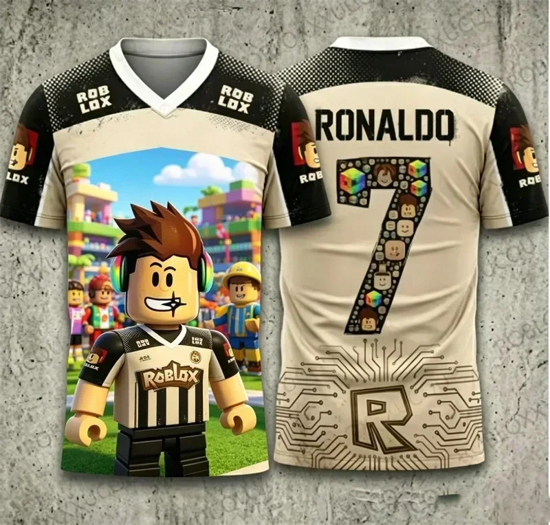 Summer Boy's Casual Graphic Kid Adult T-Shirt Boy Tee Outdoor Roblox Game 3D Print Sport Men's T-shirt Gift