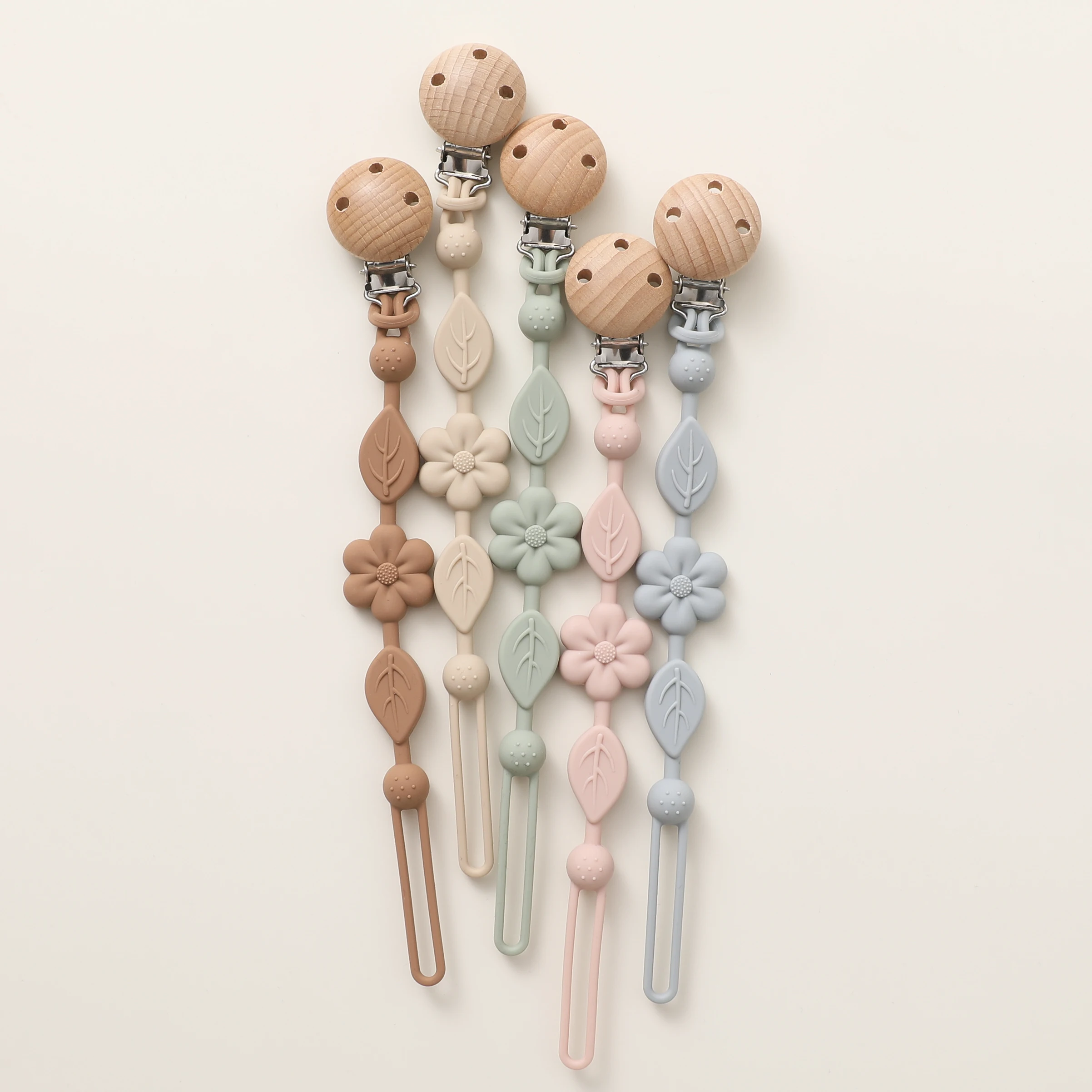 1pcs Baby Silicone Pacifier Chains, Flower Anti Loss Adjustable Pacifier Holder For Newborn, Suitable For Baby Toy Products