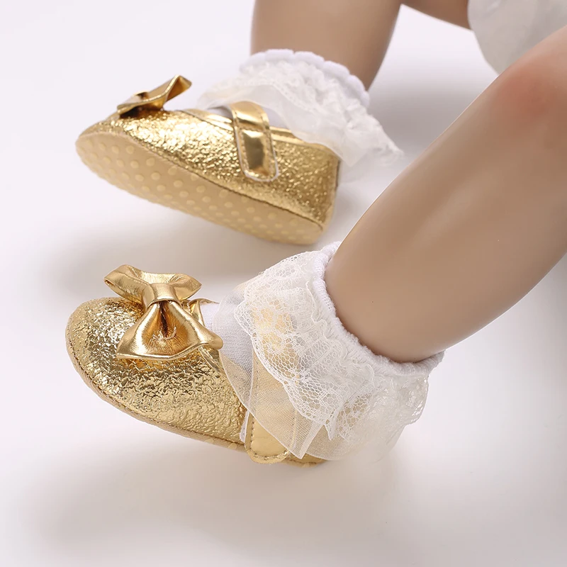 Infant Pre-Walker Shoes 0-1Year Baby Girls Princess Sandals Bowknot Soft Sole Elegant Formal Walking Shoes