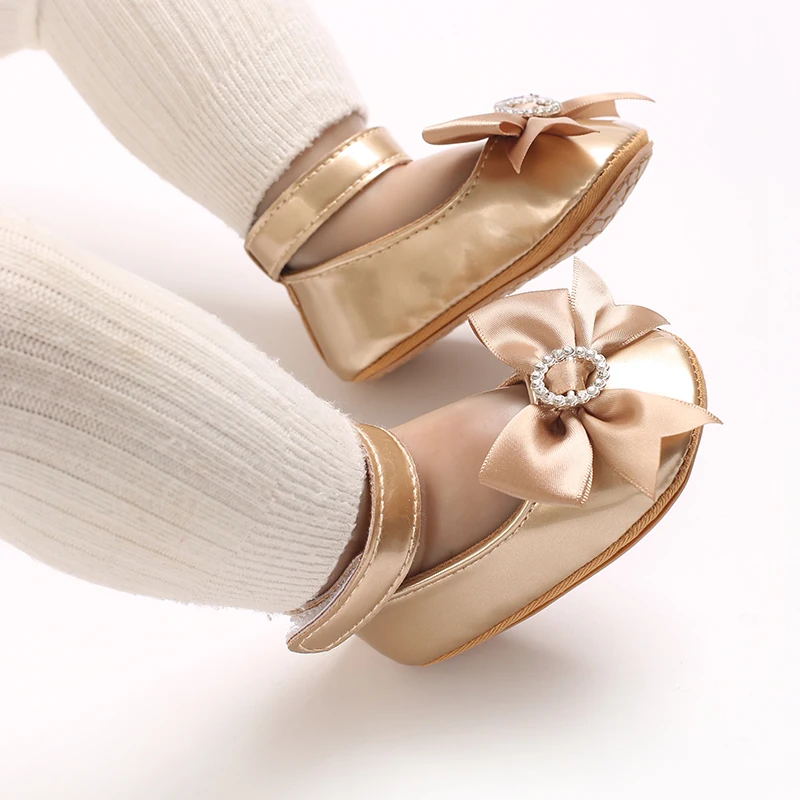 Infant Pre-Walker Shoes 0-1Year Baby Girls Princess Sandals Bowknot Soft Sole Elegant Formal Walking Shoes