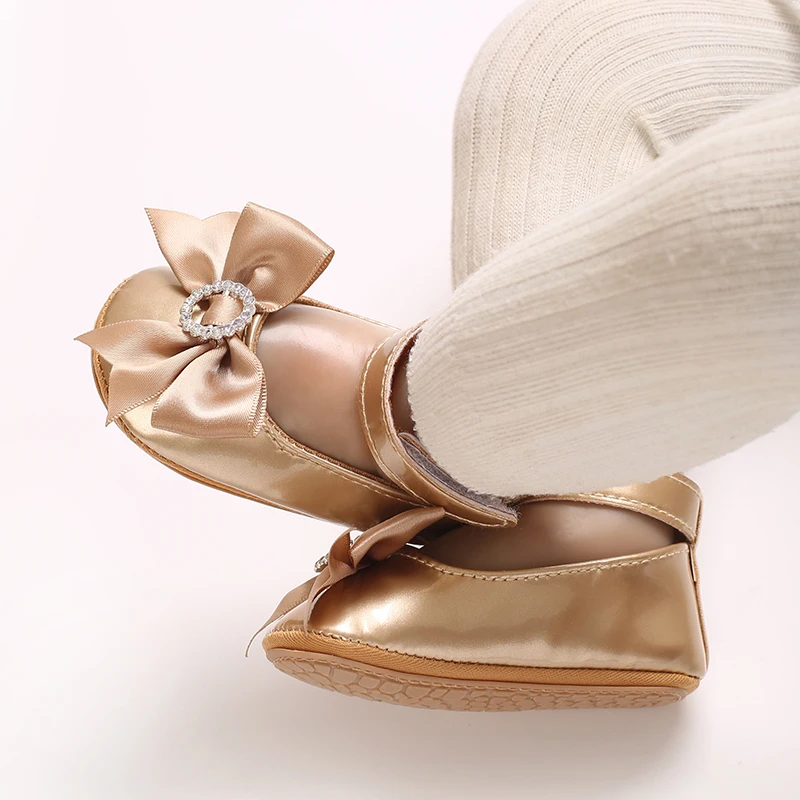 Infant Pre-Walker Shoes 0-1Year Baby Girls Princess Sandals Bowknot Soft Sole Elegant Formal Walking Shoes