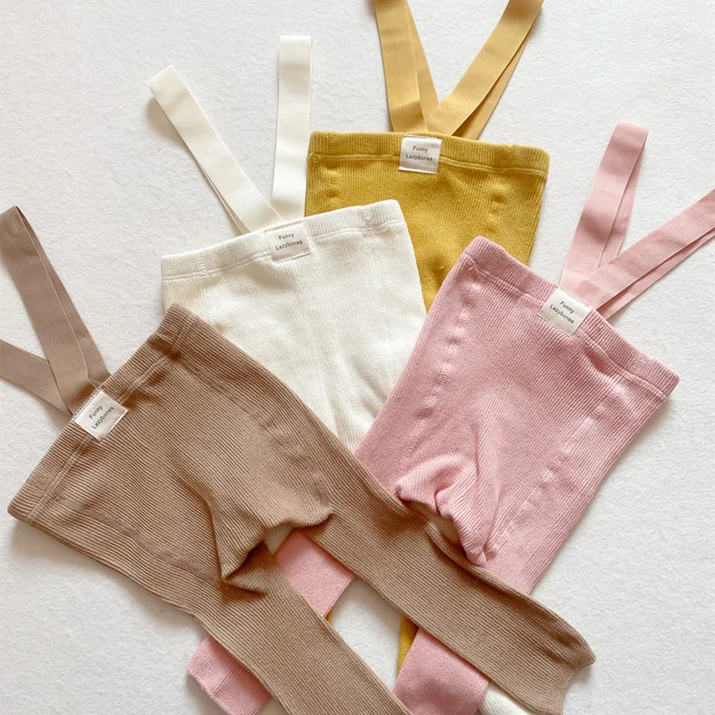 Spring Autumn Baby Girls Boys Tights Infant Kids Suspender Pantyhose Baby Girl Clothes High Waist Bandage Cross Straped Leggings