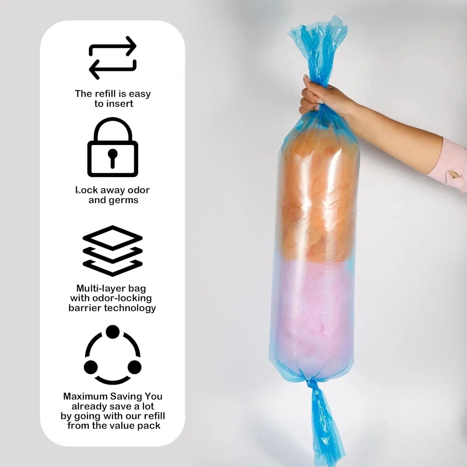 Diaper Pail Refill Bags for Sangenic Tommee Tippee for Genie for Angelcare for Munchkin
