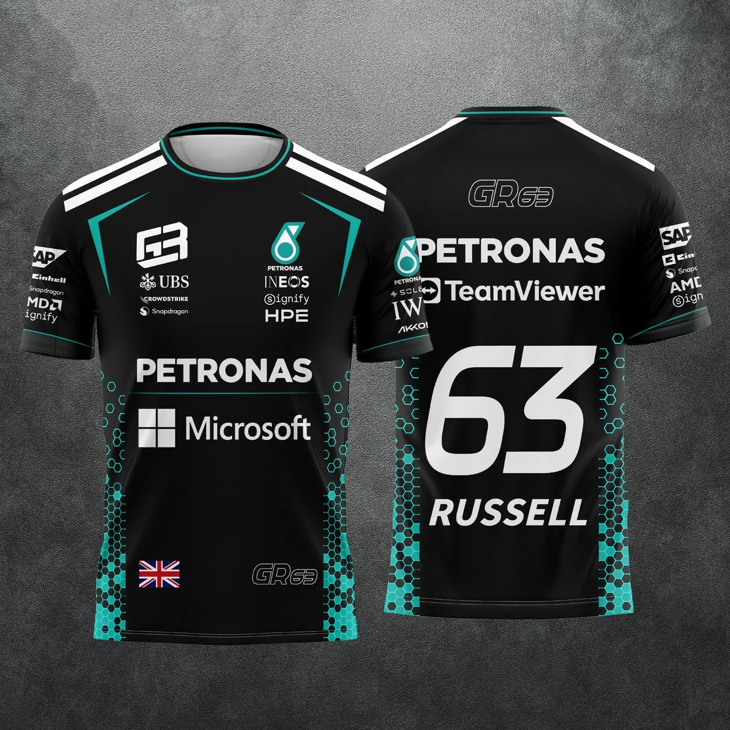 2026 New Racing No. 63 Rider George Russell Fan 3D Printed Pattern T-Shirt Men Women Summer Casual Short Sleeve Family Matching