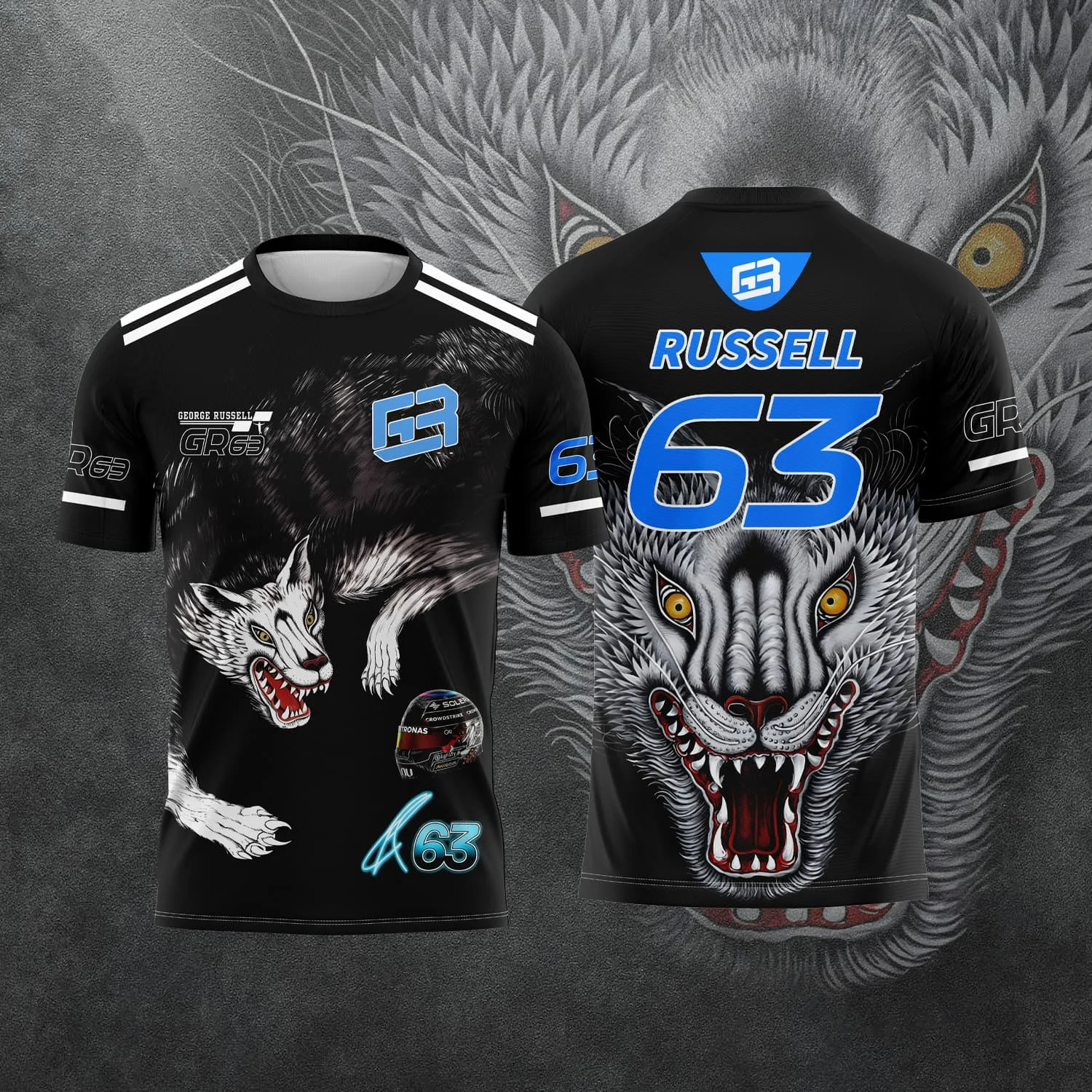 2026 New Racing No. 63 Rider George Russell Fan 3D Printed Pattern T-Shirt Men Women Summer Casual Short Sleeve Family Matching