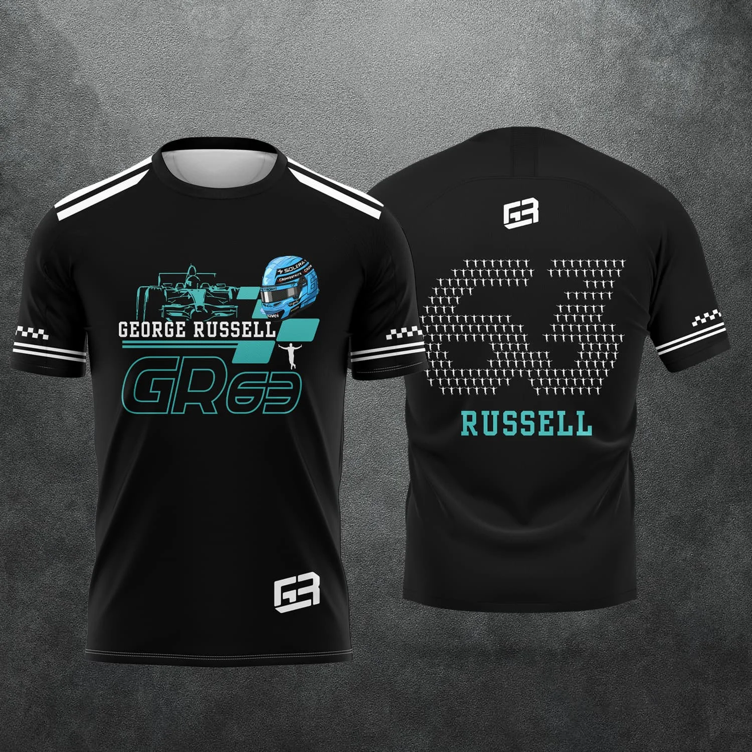 2026 New Racing No. 63 Rider George Russell Fan 3D Printed Pattern T-Shirt Men Women Summer Casual Short Sleeve Family Matching