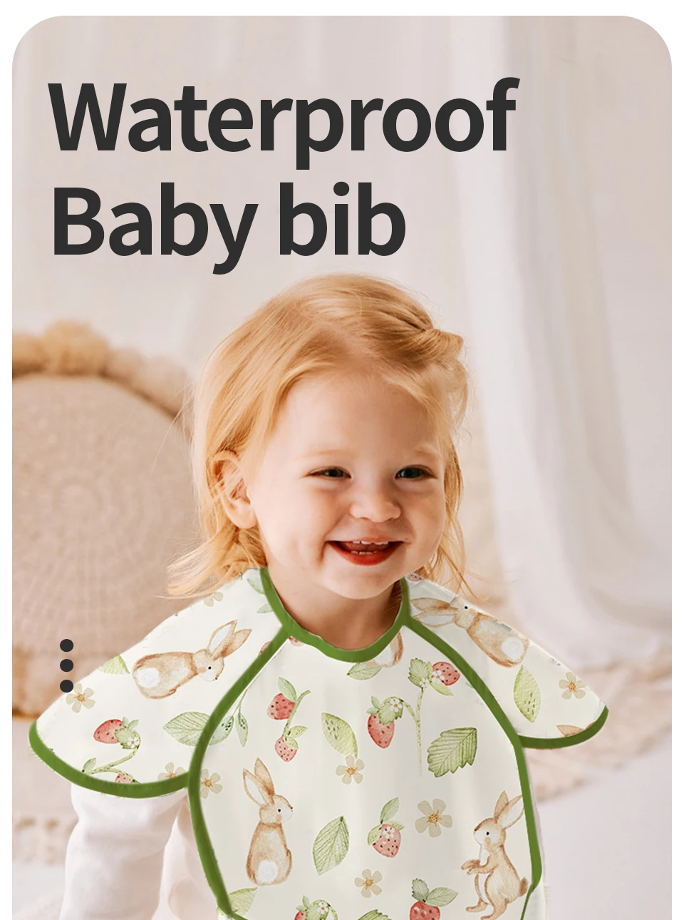 Kangobaby #My Soft Life# New Waterproof Baby Sleeveless Feeding Bib Fashion Full Body Cover