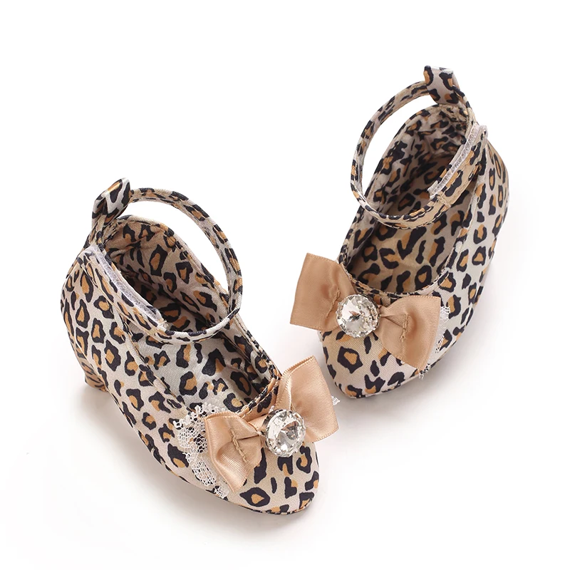 Infant Pre-Walker Shoes 0-18M Baby Girls Princess Bow Shoes Solid Color Fashion Party Walking Footwear