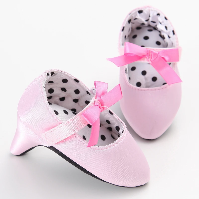 Infant Pre-Walker Shoes 0-18M Baby Girls Princess Bow Shoes Solid Color Fashion Party Walking Footwear