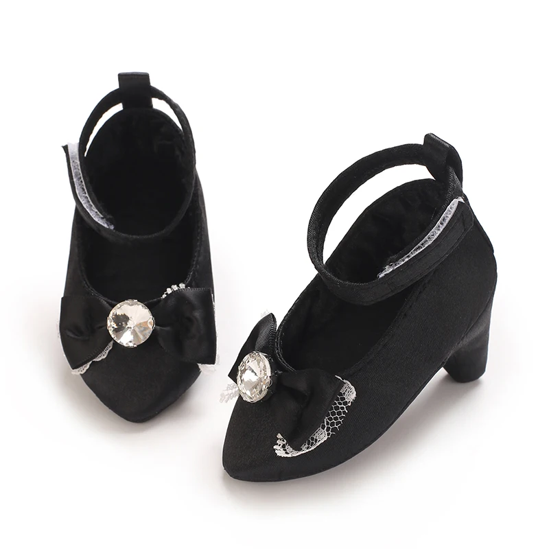Infant Pre-Walker Shoes 0-18M Baby Girls Princess Bow Shoes Solid Color Fashion Party Walking Footwear