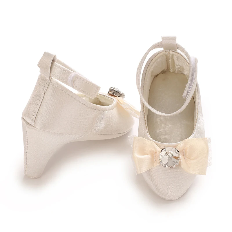 Infant Pre-Walker Shoes 0-18M Baby Girls Princess Bow Shoes Solid Color Fashion Party Walking Footwear