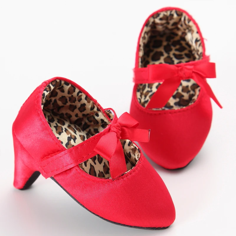 Infant Pre-Walker Shoes 0-18M Baby Girls Princess Bow Shoes Solid Color Fashion Party Walking Footwear