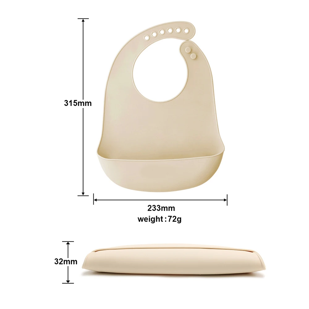 Ultra-Thin Baby Bib, Drool Bib with Custom Name, Food Grade Soft Silicone, Waterproof Feeding Bib for Toddlers, Baby Shower Gift