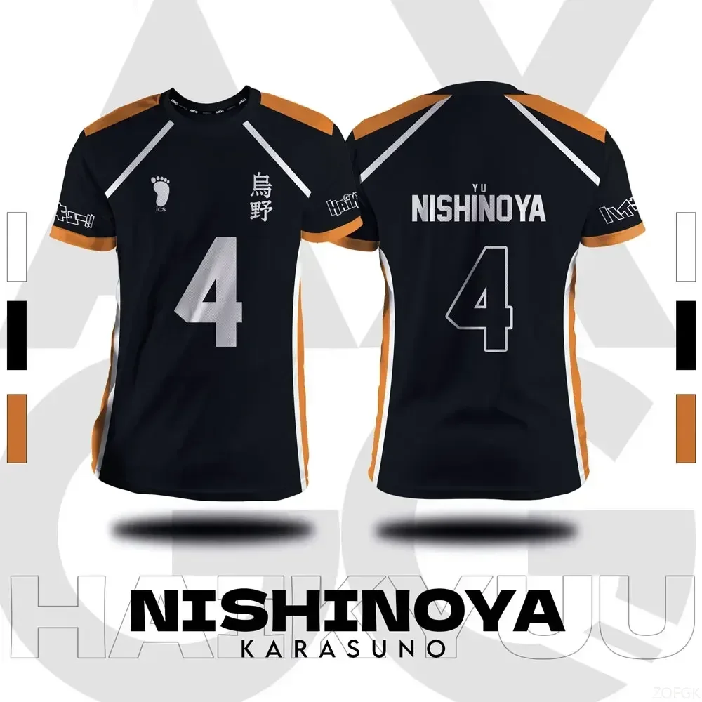 Haikyuu Fukurodani Hinata Cartoon Anime Cosplay Men Jersey Summer Short Sleeve Children Tee Top 2025 New Fashion